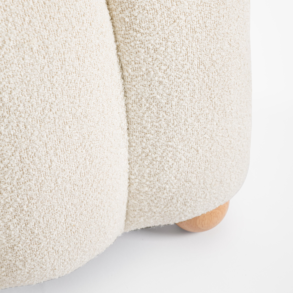 BANQUETA ZORA BRANCA BOUCLÉ - 120x43