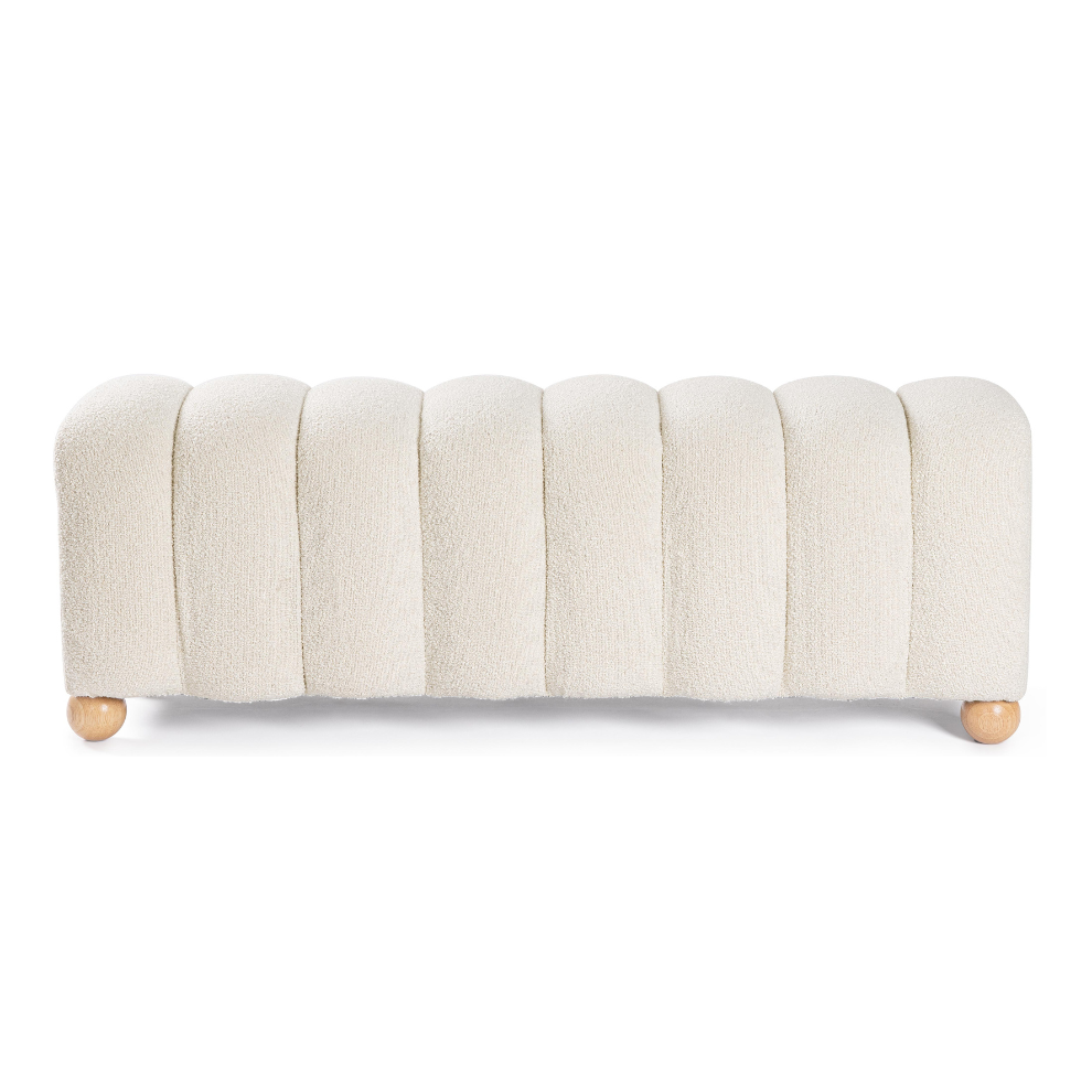 BANQUETA ZORA BRANCA BOUCLÉ - 120x43