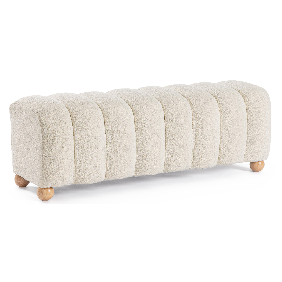 BANQUETA ZORA BRANCA BOUCLÉ - 120x43
