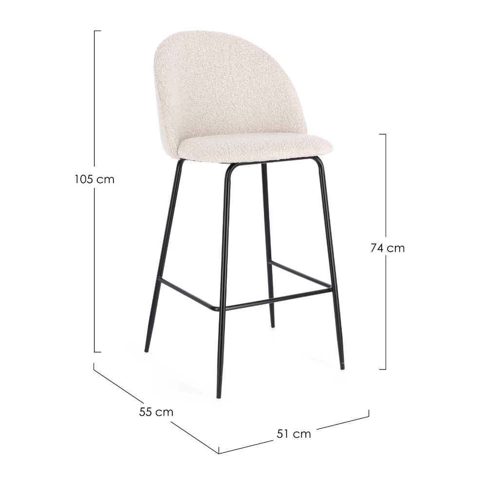 BANQUETA PARA ILHA CARRY MARFIM - 105x55