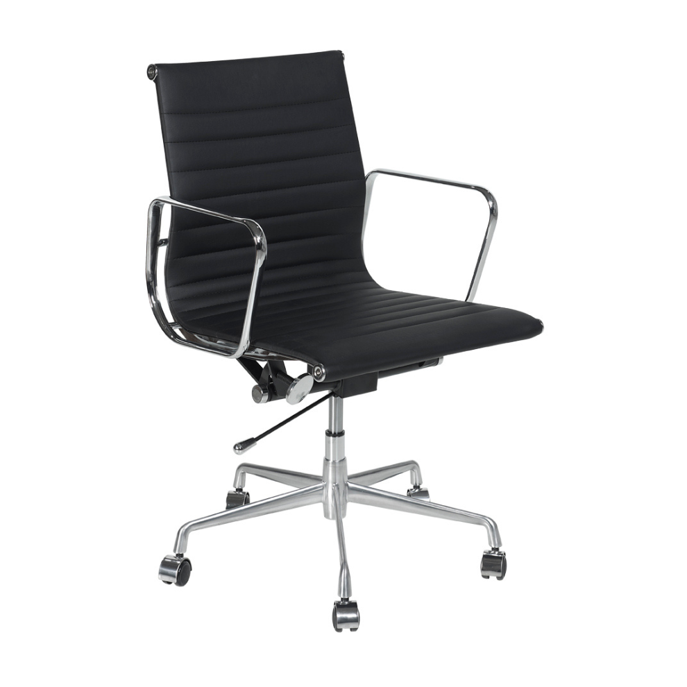 CADEIRA DE ESCRITÓRIO EAMES PRETA COM RODAS - 97x58