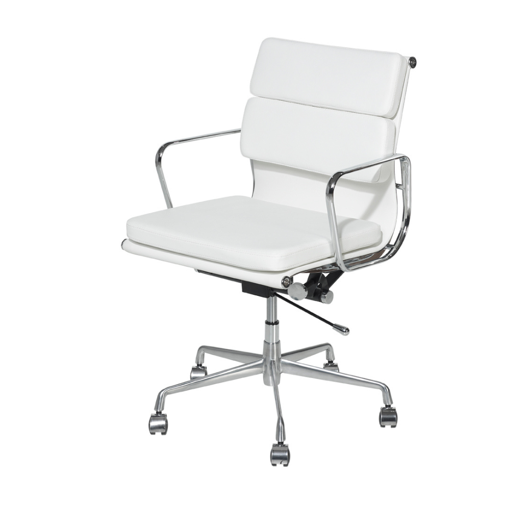 CADEIRA DE ESCRITÓRIO EAMES 2 BRANCA COM RODAS - 110x50