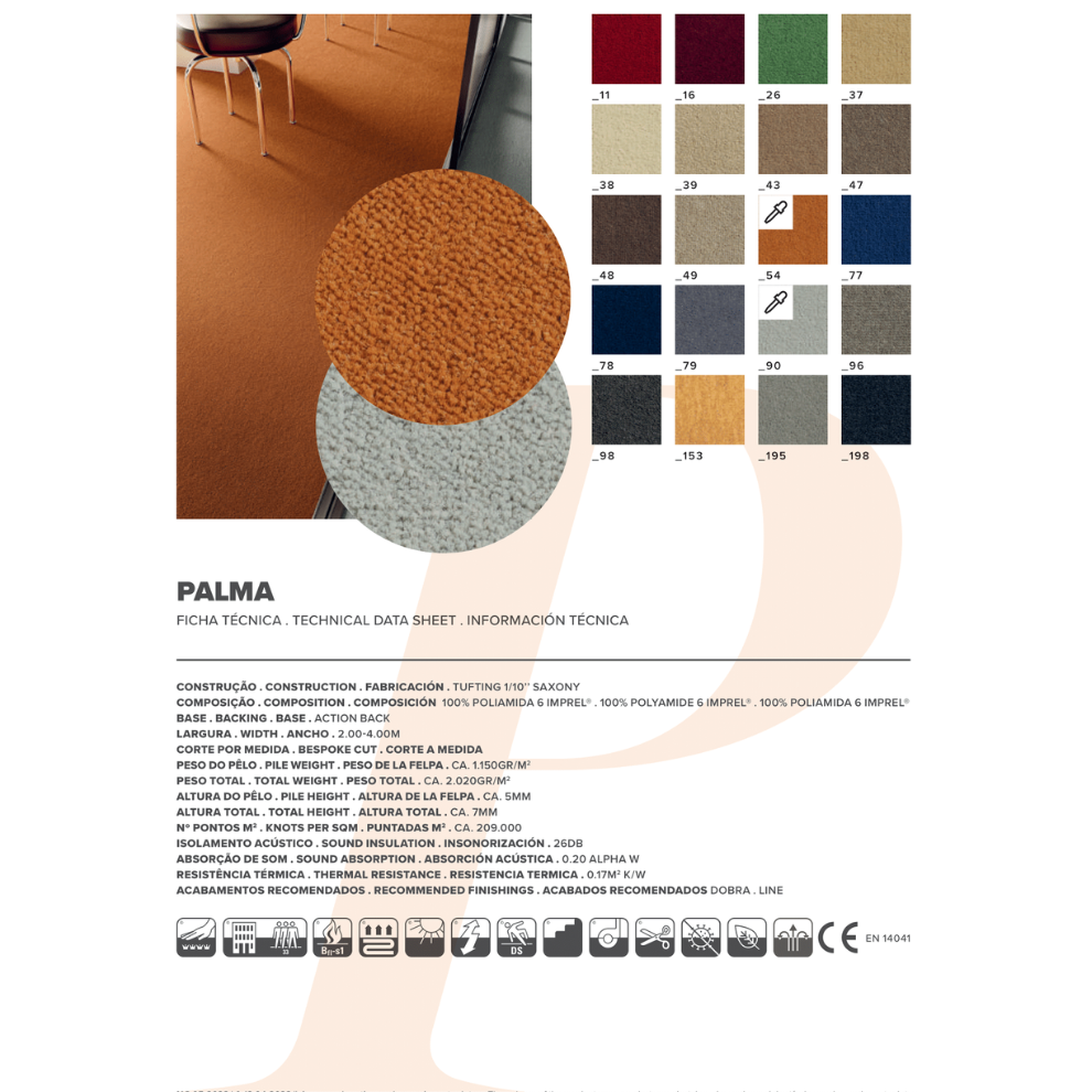 CARPETE PALMA RESISTENTE AO FOGO - 160x200