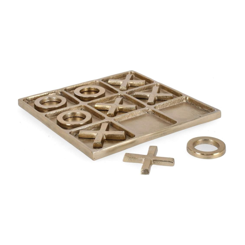 TRIS DECORATIVO ARTESANAL COR OURO VELHO - 28x28