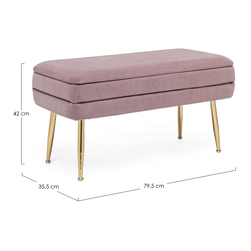 BANQUETA C/ARRUMAÇÃO PAVLINA MAUVE - 79,5x37,5