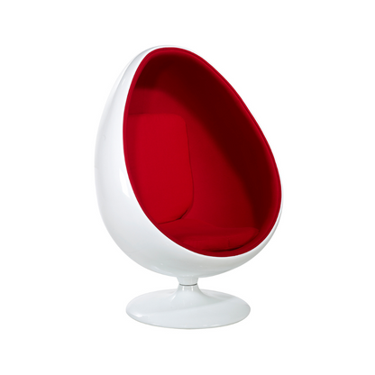 CADEIRÃO EGG EM FIBRA DE VIDRO VERMELHO - 139x80