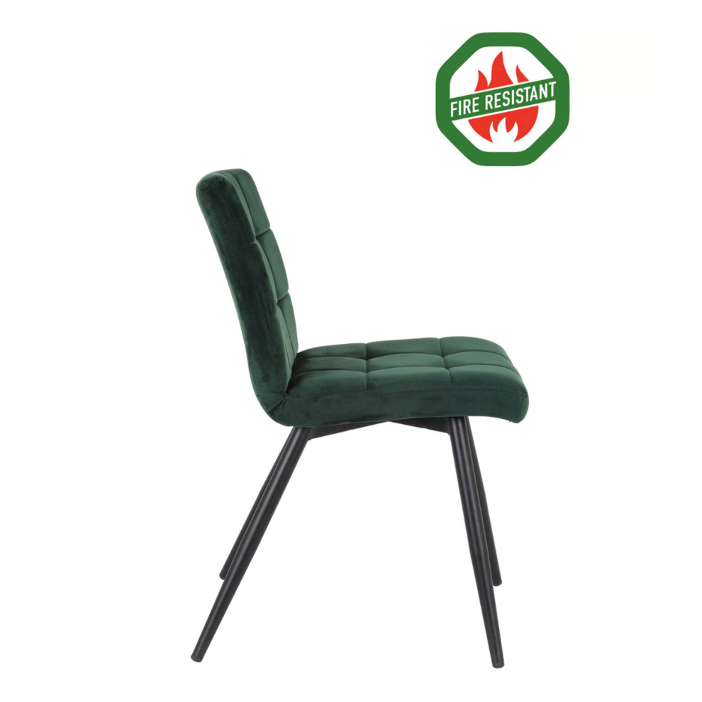 CADEIRA DE JANTAR OLIVE VERDE RESISTENTE AO FOGO - 50,5x44,5