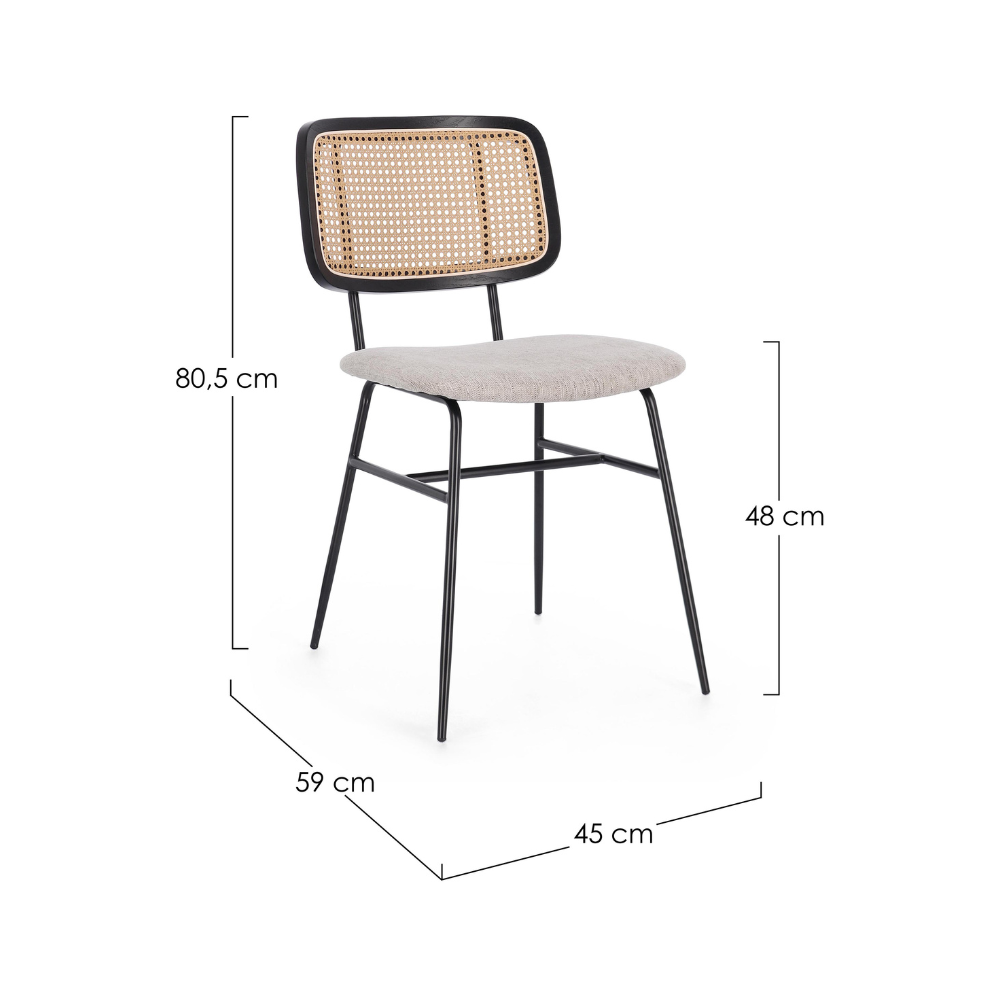 CADEIRA NATURAL GLENNA 80,5x45