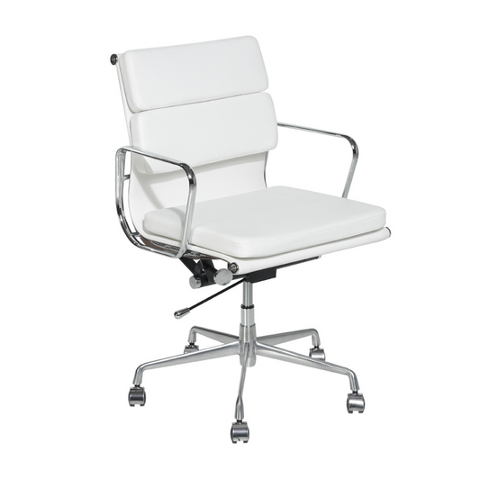 CADEIRA DE ESCRITÓRIO EAMES 2  BRANCA COM RODAS - 110x50