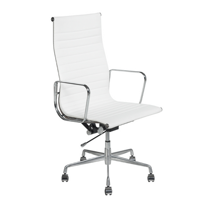 CADEIRA DE ESCRITÓRIO EAMES ALTA BRANCA COM RODAS - 113x58