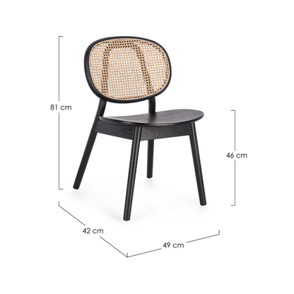 CADEIRA DE JANTAR ADOLIS PRETA - 81X49