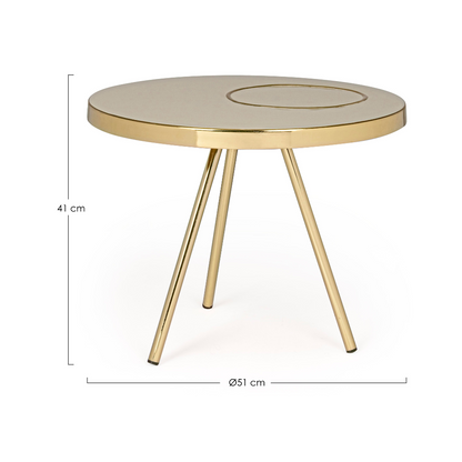 MESA DE CENTRO & APOIO KESAR MARFIM - 51x41