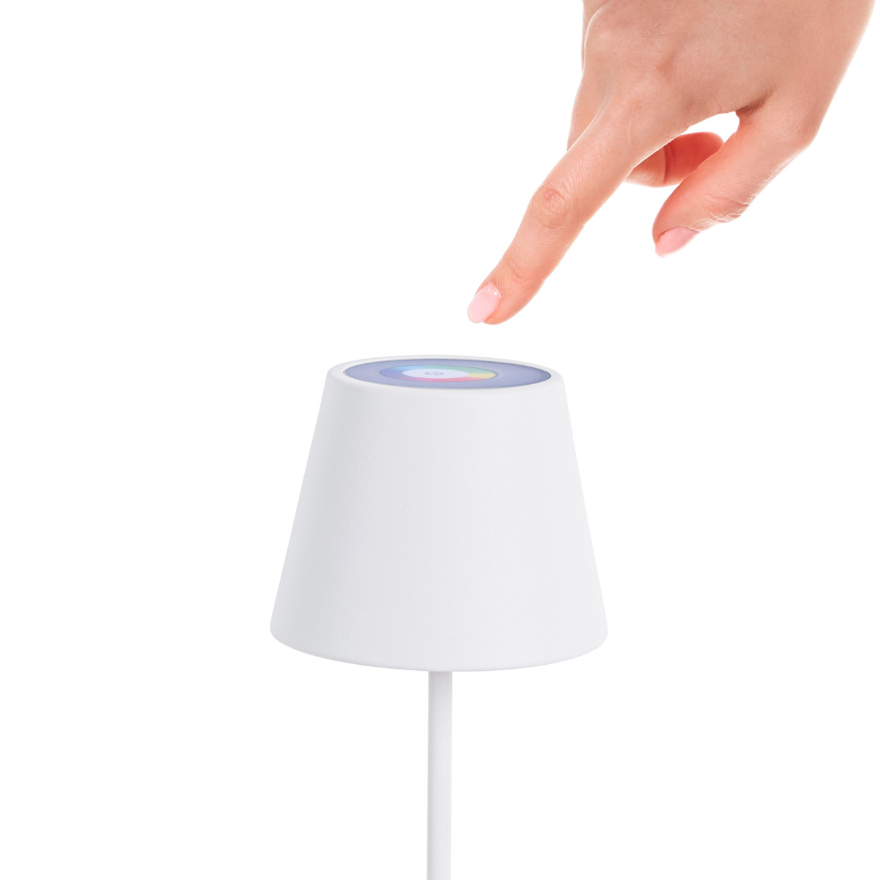 CANDEEIRO DE MESA LED MULTICOLOR ETNA BRANCO - 12x38